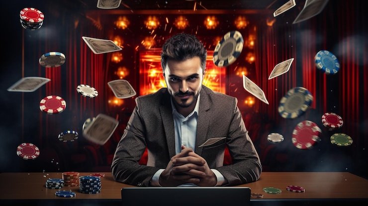 Ilustrasi keamanan online penggunaan perangkat mobile untuk bermain hiburan digital